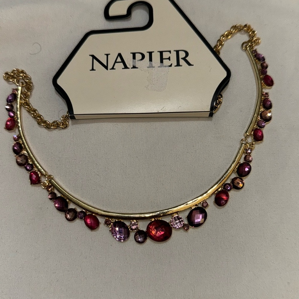 Napier gemstone gold tone necklace